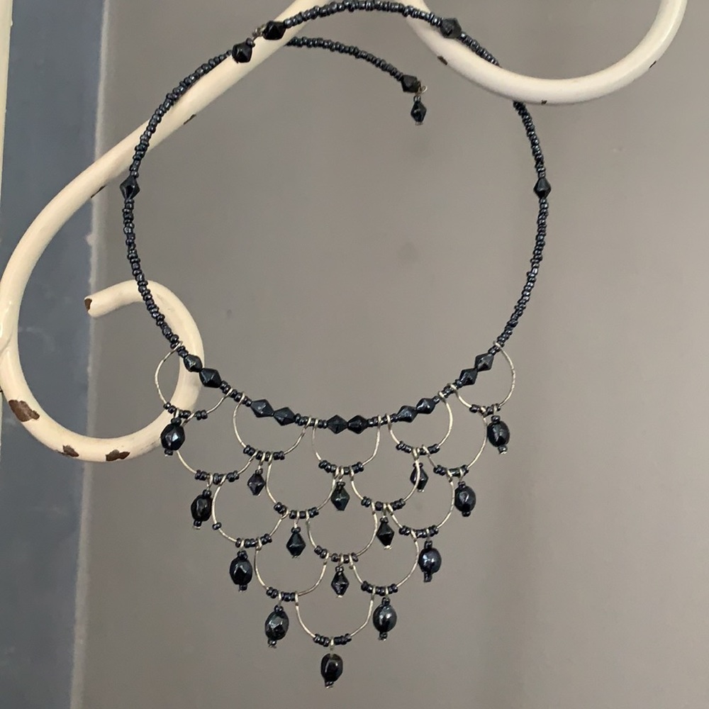 Cascading Gun Metal Necklace